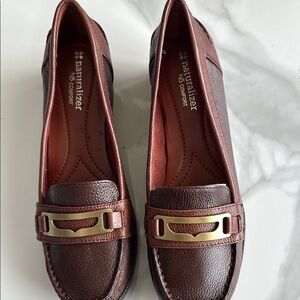 Naturalizer Women's Dark Brown Loafers with Gold Accent